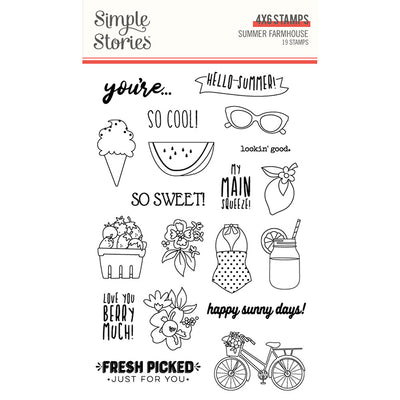 Summer Farmhouse Clear Photopolymer Stamps - Simple Stories - Clearance