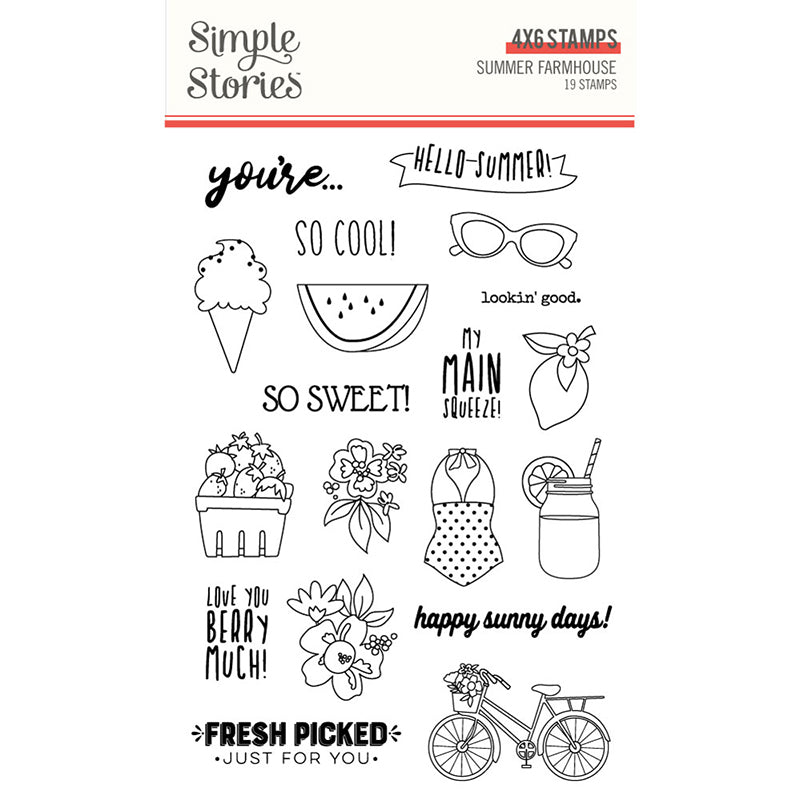 Summer Farmhouse Clear Photopolymer Stamps - Simple Stories - Clearance