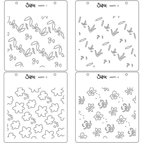 Layered Flower Patch Stencils Sizzix