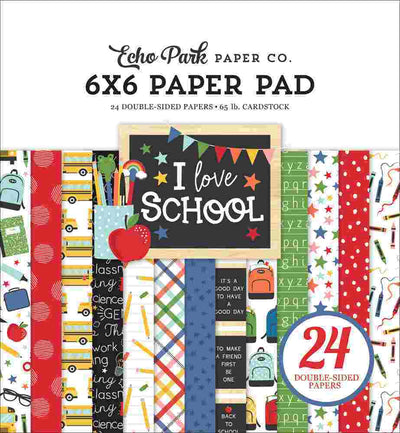 I Love School 6" x 6" Paper Pad - Echo Park - Clearance
