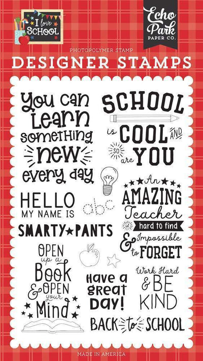School is Cool Stamps - I Love School - Echo Park - Clearance