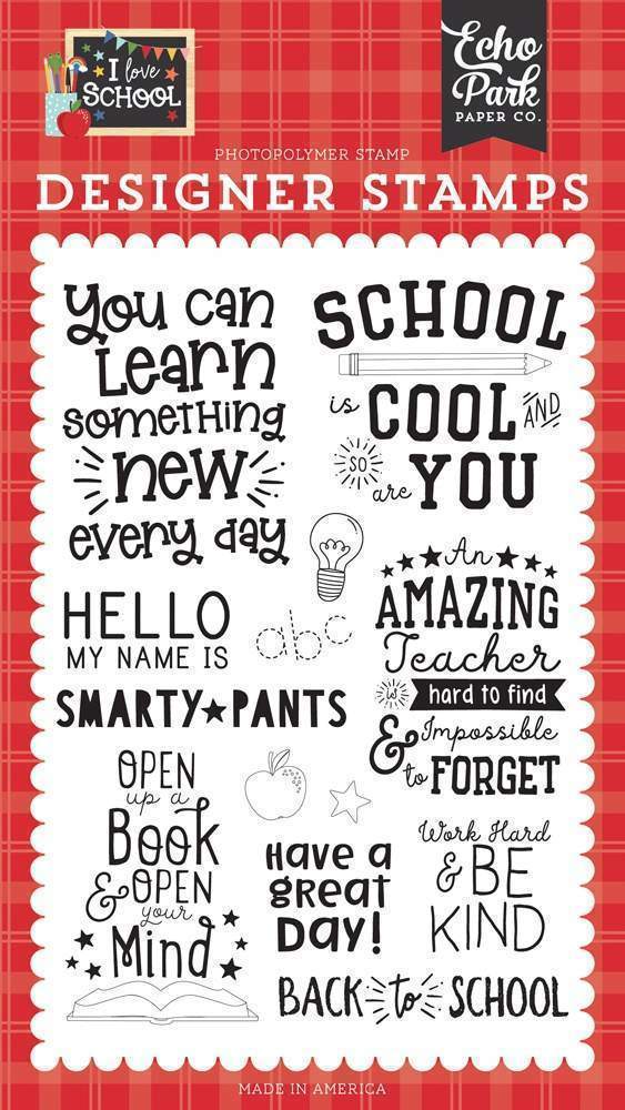 School is Cool Stamps - I Love School - Echo Park - Clearance