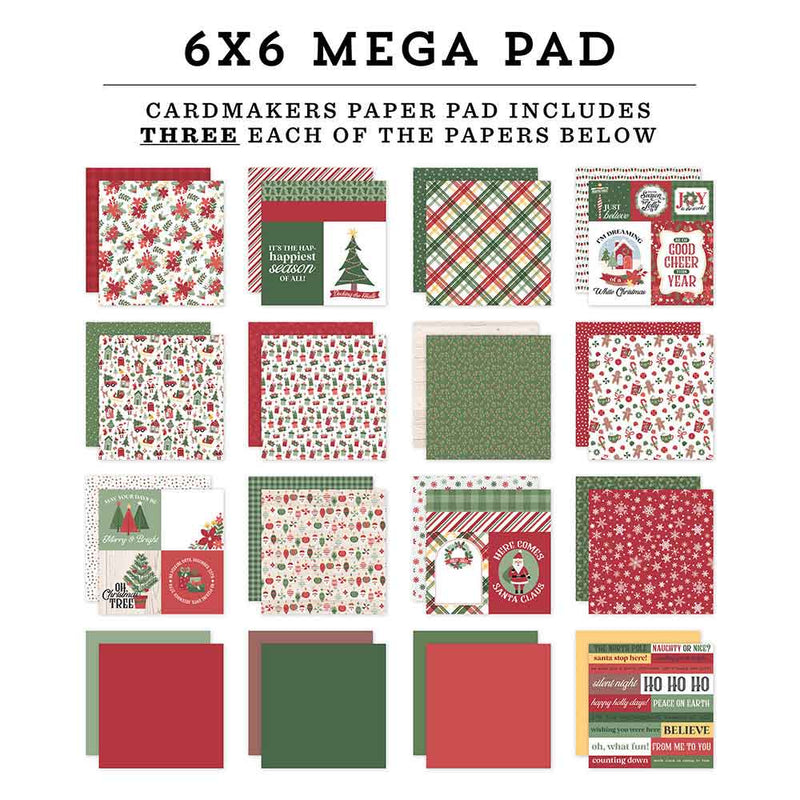 Santa Claus Lane Cardmakers 6" x 6" Mega Pad - Echo Park