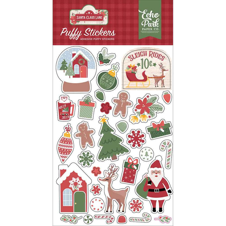 Santa Claus Lane Puffy Stickers - Echo Park