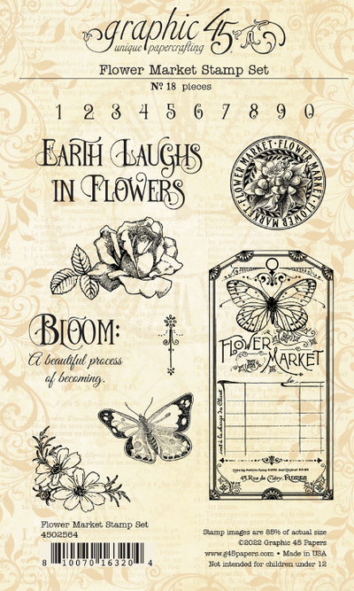 Clear Photopolymer Stamp Set - Flower Market Collection - Graphic 45
