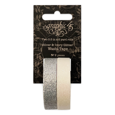 Silver & Ivory Glitter Washi - Graphic 45