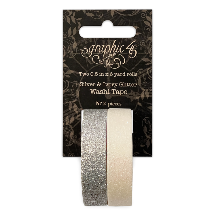 Silver & Ivory Glitter Washi - Graphic 45