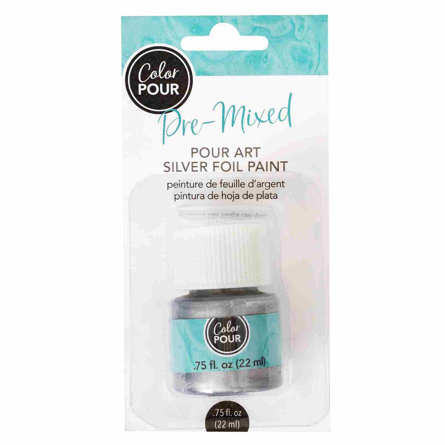 Color Pour Silver Foil Paint