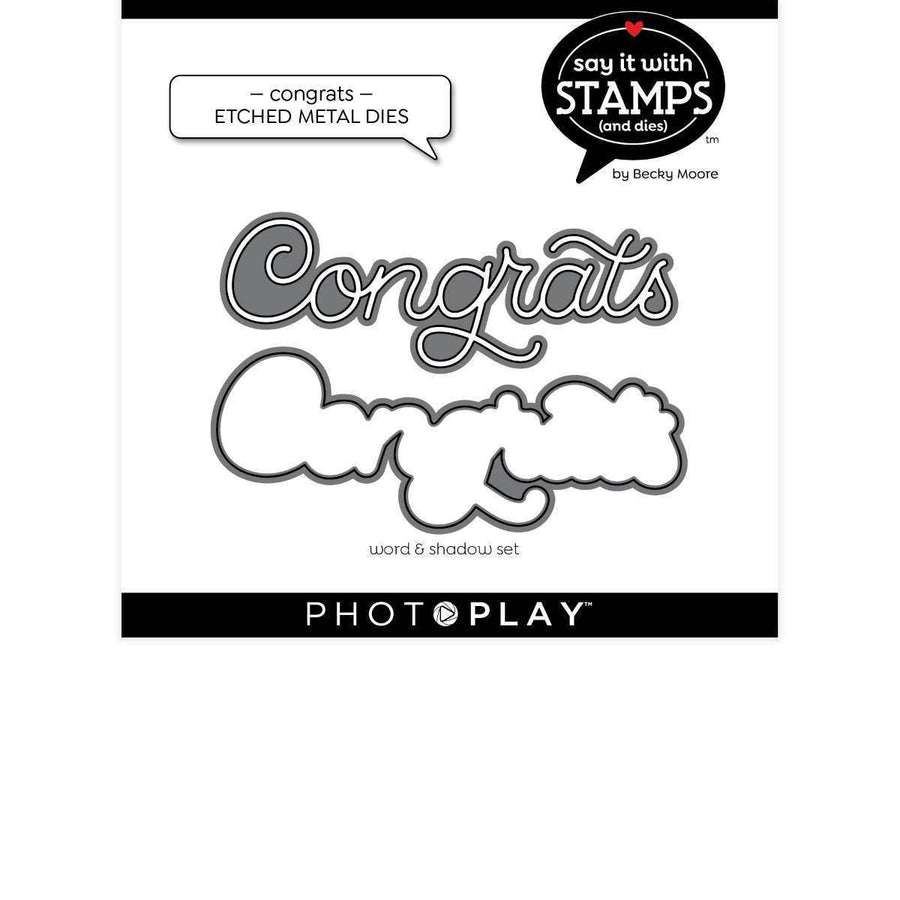 Congrats Dies - Say It With Stamps - Becky Moore - PhotoPlay - Clearance