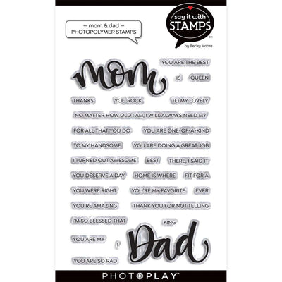 Mom/Dad Stamps - Say It With Stamps - Becky Moore - PhotoPlay - Clearance