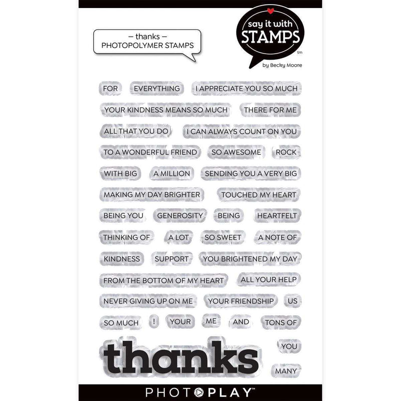 Thanks Stamps - Say It With Stamps - Becky Moore - PhotoPlay - Clearance