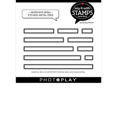 Sentiment Strip Dies - Say It With Stamps - Becky Moore - PhotoPlay*