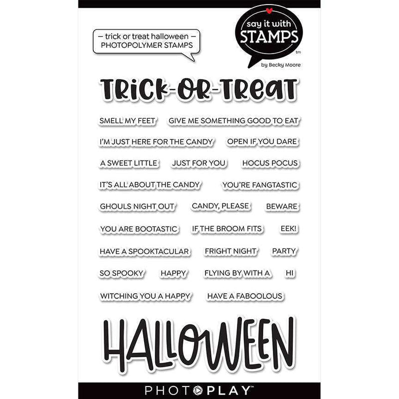 Trick/Treat/Halloween Word Stamps - Say It With Stamps - PhotoPlay - Clearance