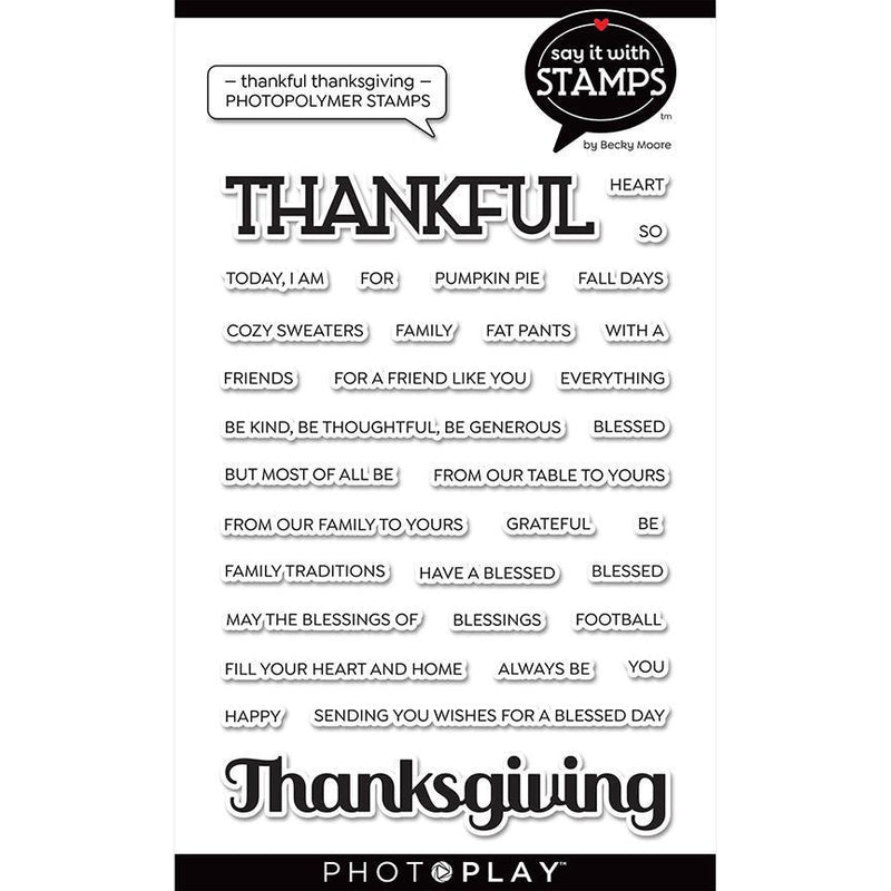 Thankful/Thanksgiving Word Stamps - Say It With Stamps - PhotoPlay