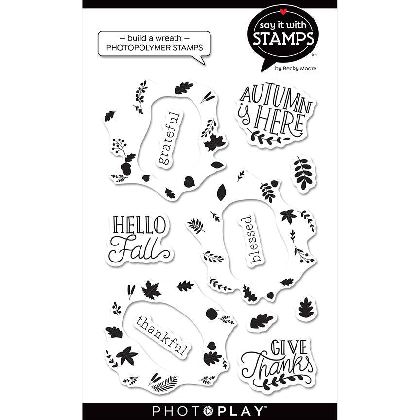 Fall Build A Wreath Icon Stamps-Say It With Stamps-PhotoPlay
