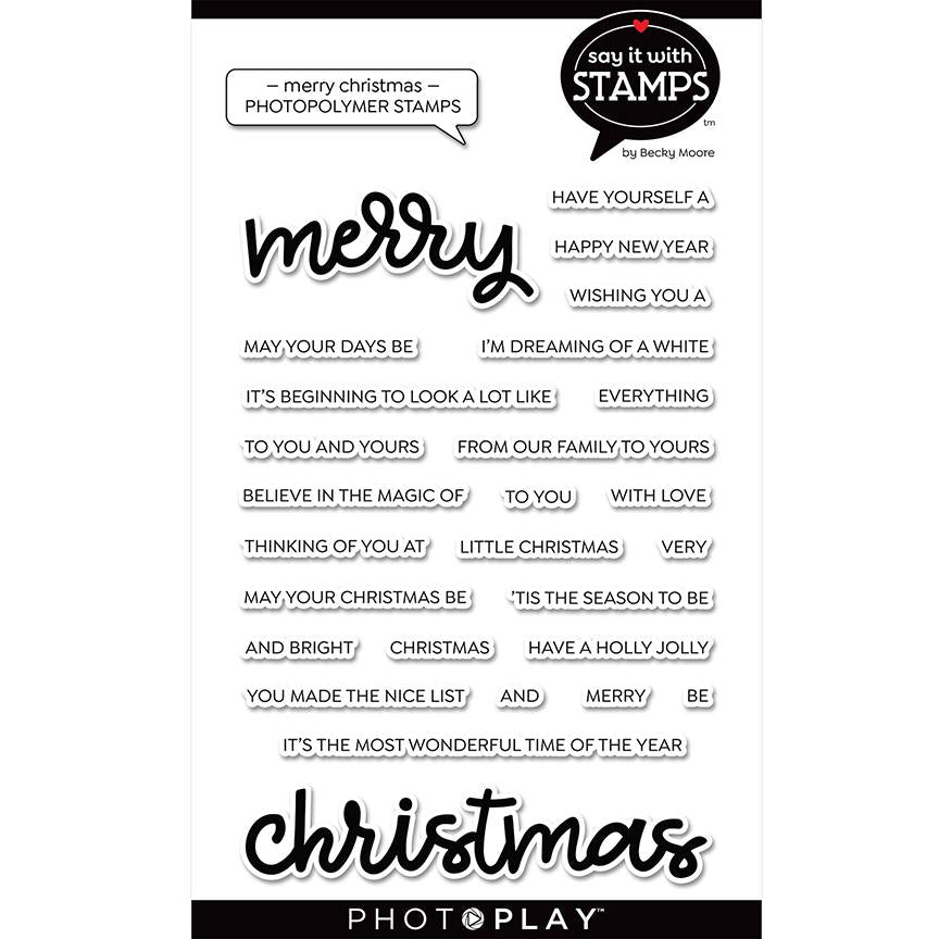 Merry/Christmas Word Stamps-Say It With Stamps-PhotoPlay