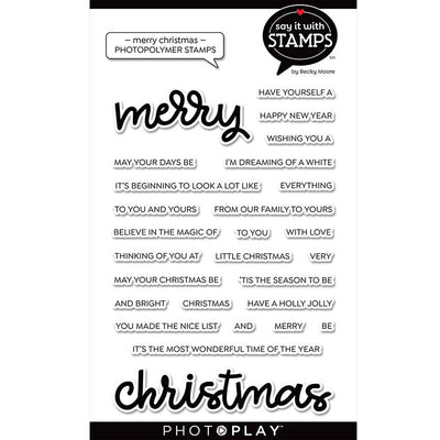 Merry/Christmas Word Stamps - Say It With Stamps - PhotoPlay - Clearance
