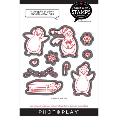 Penguins At Play Dies - Say It With Stamps - PhotoPlay