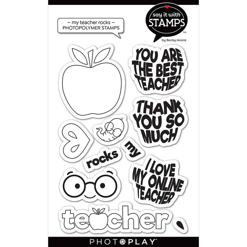 My Teacher Rocks Stamps - Say It With Stamps - PhotoPlay - Clearance