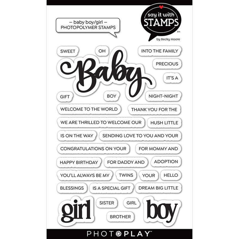 Baby Boy/Girl Word Stamps - Say It With Stamps - PhotoPlay - Clearance