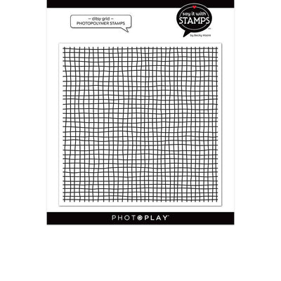 Ditsy Grid Background Stamp - Say It With Stamps - PhotoPlay
