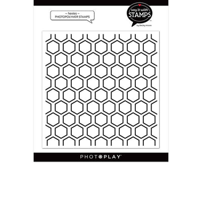 Hexies Background Stamp - Say It With Stamps - PhotoPlay - Clearance