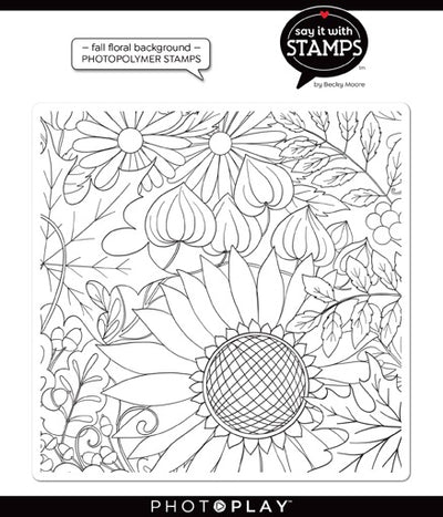 Fall Floral Background Stamp - Say It With Stamps - PhotoPlay - Clearance