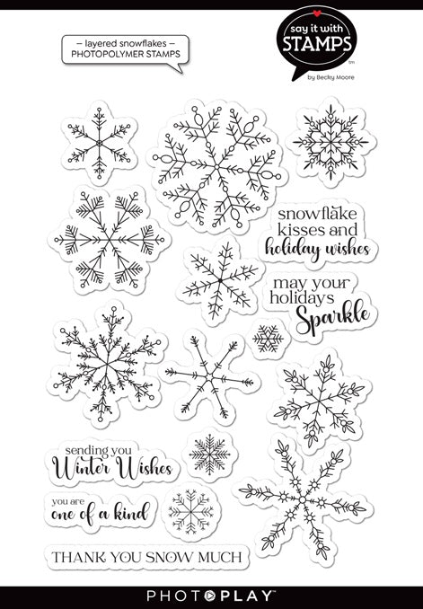 Layered Snowflakes Stamps - Say It With Stamps - PhotoPlay