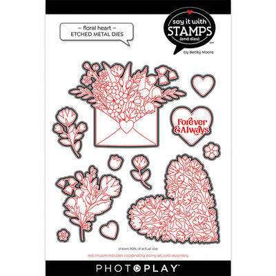 Floral Heart Dies - Say It With Stamps - Becky Moore - PhotoPlay - Clearance