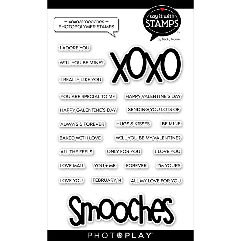 XOXO Smooches photopolymer stamps - Say It With Stamps Collection - PhotoPlay