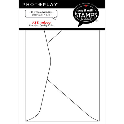 A2 10 White Premium Envelopes - Say It With Stamps Collection - PhotoPlay