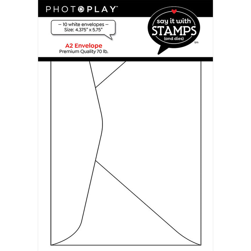 A2 10 White Premium Envelopes - Say It With Stamps Collection - PhotoPlay