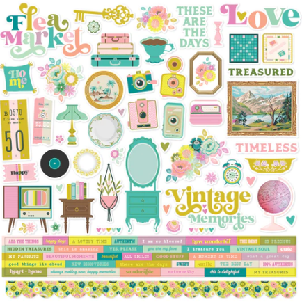 Cardstock Stickers, 12" x 12" - Flea Market - Simple Stories