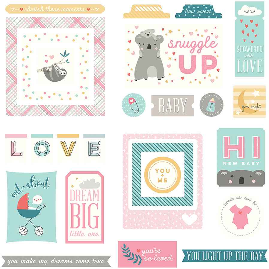 Snuggle Up Girl Ephemera Die Cuts