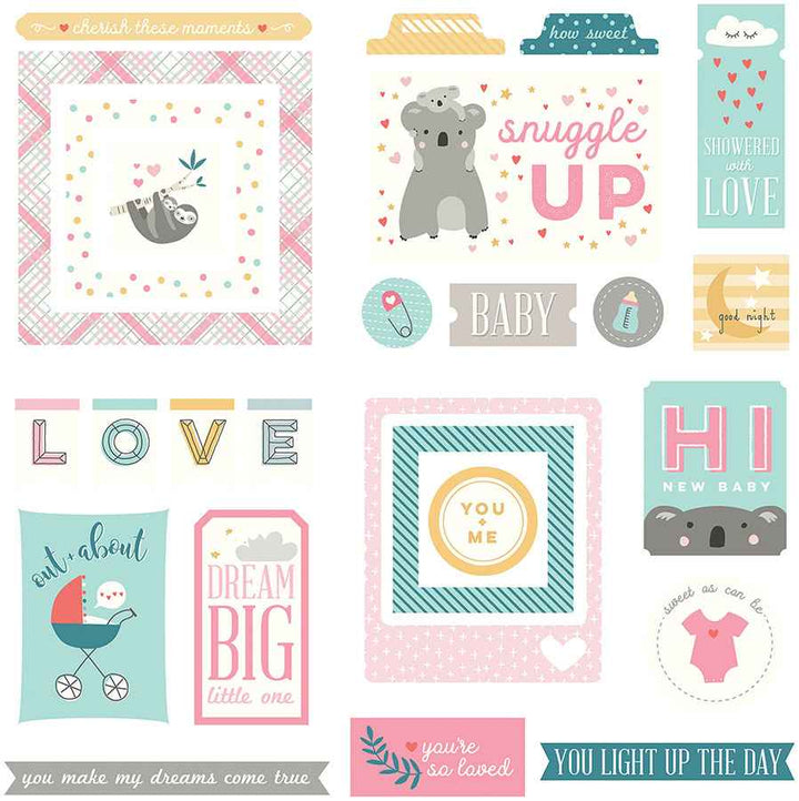 Snuggle Up Girl Ephemera Die Cuts