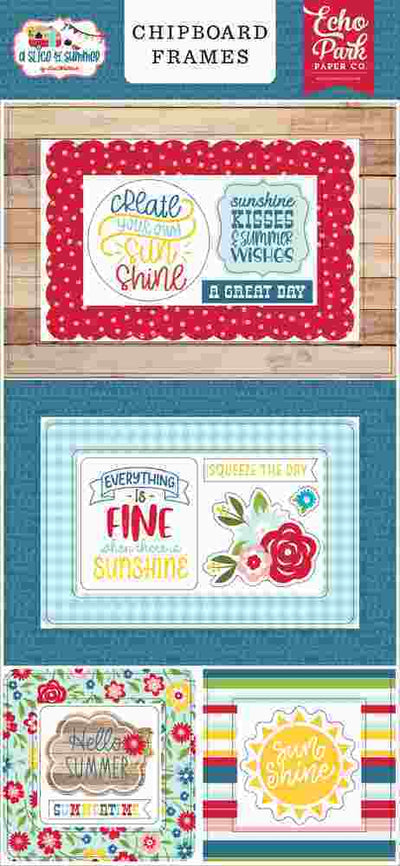 A Slice Of Summer Chipboard Frames - Echo Park - Clearance
