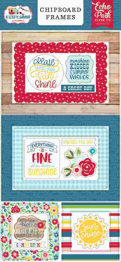 A Slice Of Summer Chipboard Frames - Echo Park - Clearance