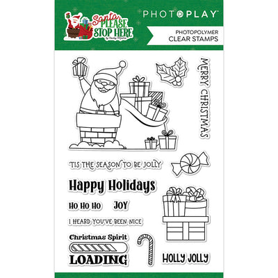 Photopolymer Clear Stamps-Santa Please Stop Here Collection- Photo Play