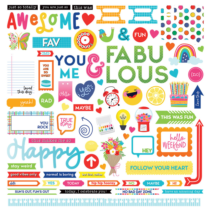 12" x 12" Element Sticker - Serendipity Collection-  Photoplay 