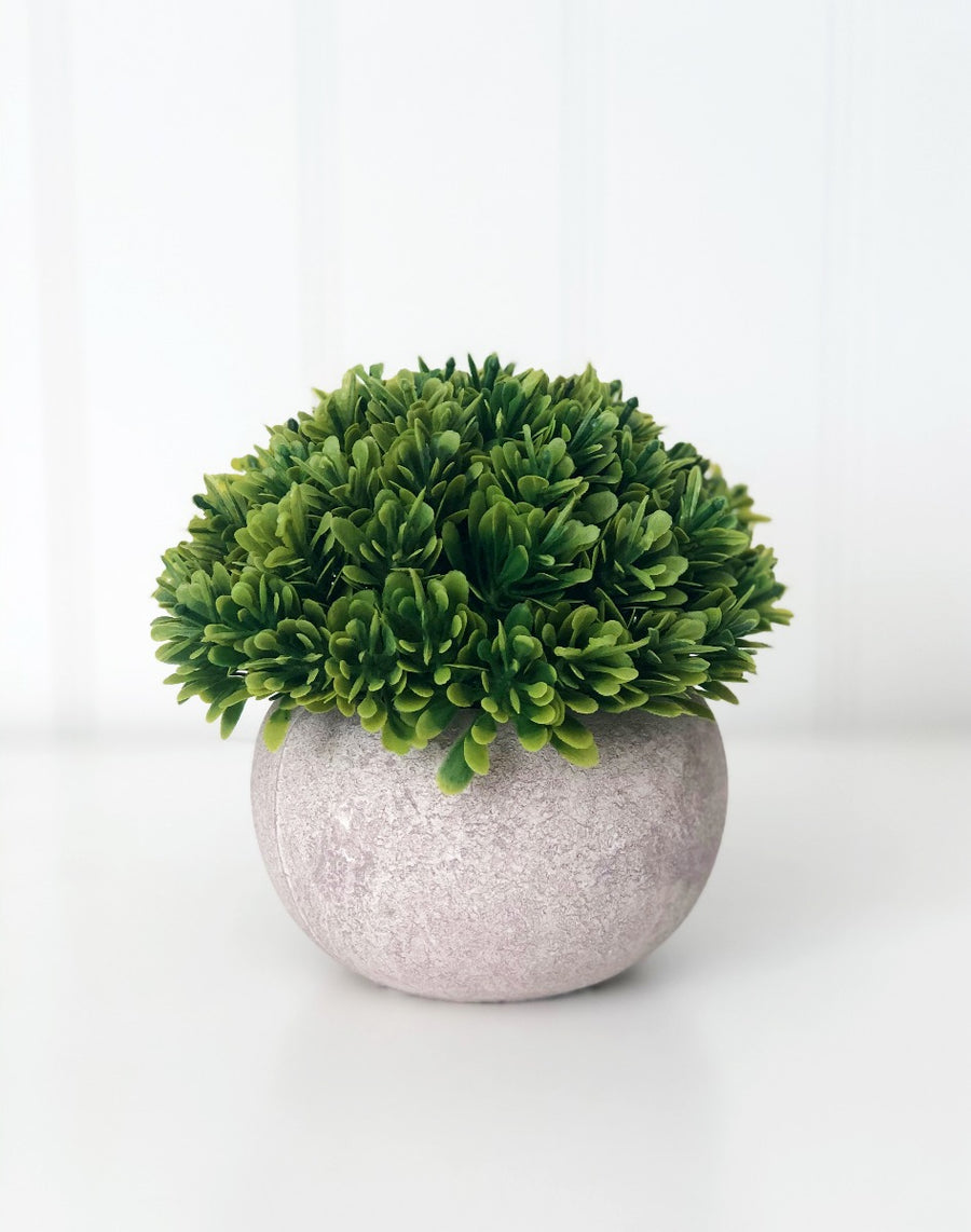 Stone Pot & Foliage - Tiered Tray Decor - Foundations Decor