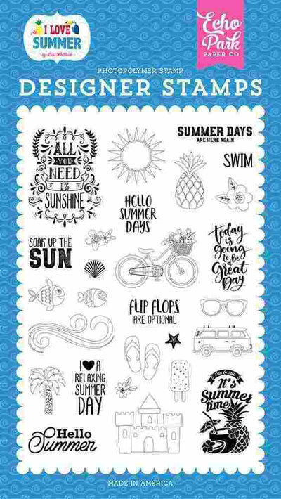 It's Summer Time Stamp Set - I Love Summer - Echo Park - Clearance