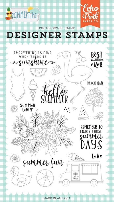 Summer Lovin Stamp Set - Summertime - Echo Park - Clearance