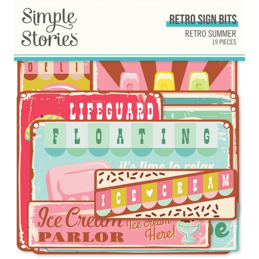 Sign Bits and Pieces - Retro Summer Collection - Simple Stories
