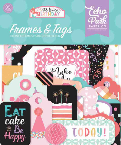It's Your Birthday Girl Frames & Tags - Echo Park - Clearance