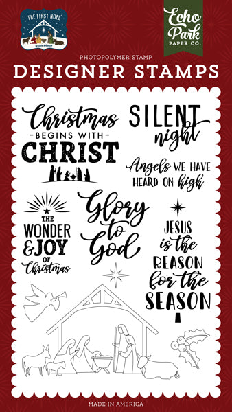 Glory To God Stamps - The First Noel - Echo Park - Clearance