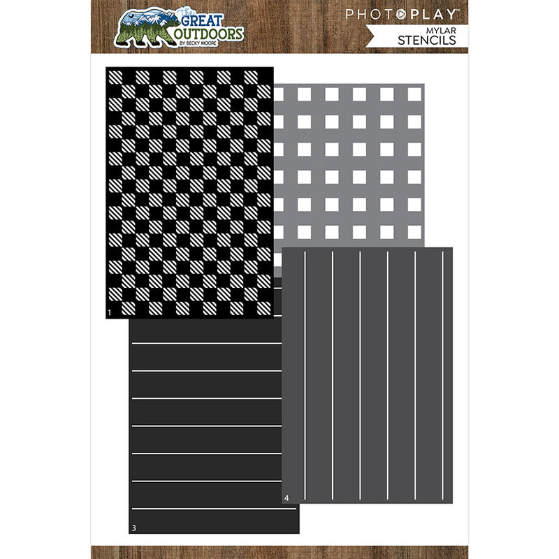 The Great Outdoors Plaid Stencil - PhotoPlay - Clearance