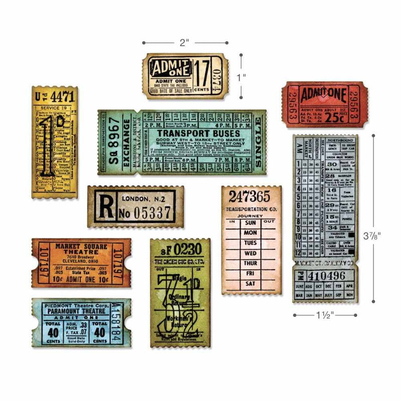 Tim Holtz Ticket Booth Die Sizes