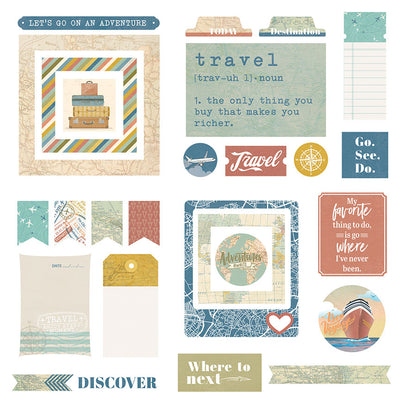Cardstock- Ephemera- Travelogue Collection- Photo Play