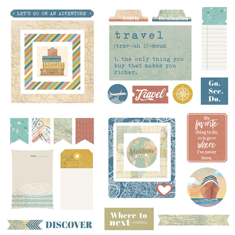 Cardstock- Ephemera- Travelogue Collection- Photo Play