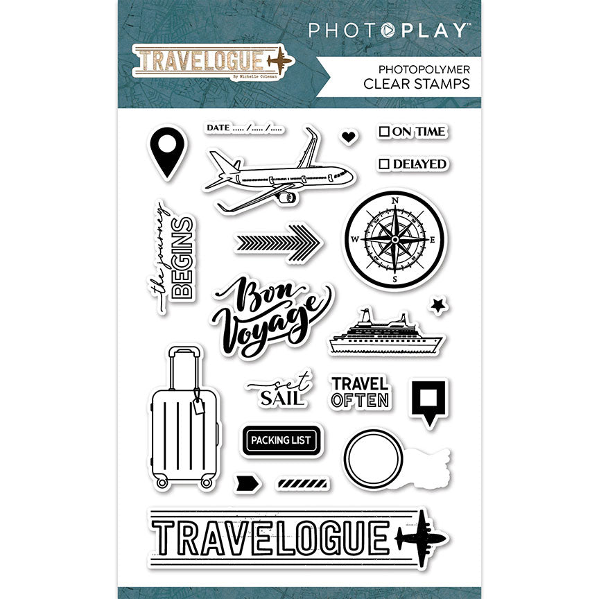 Photopolymer Clear Stamps- Travelogue Collection- Photo Play